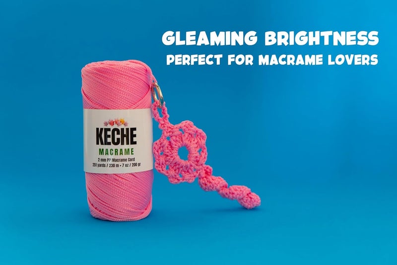 KECHE Macrame Cord | Macrame Supplies 2 Pack of 2mm Polyester Macrame Rope Yarn for Table Runner Wall Décor Plant Hanging 251 Yards - Claret Red - Image 4